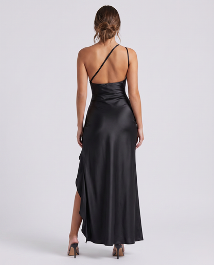 Satin One-Shoulder Maxi